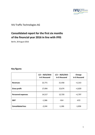 Thumbnail IVU Traffic Technologies Half-year Report 2016-h1