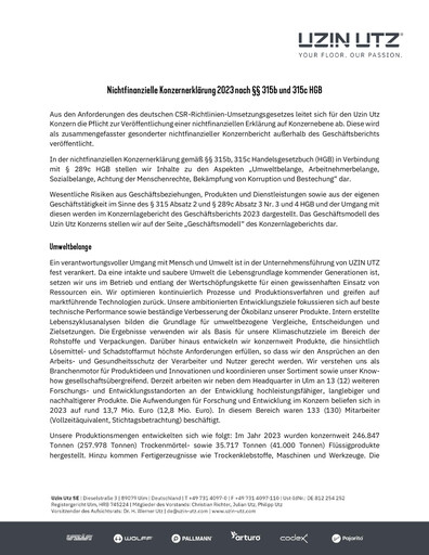 Thumbnail Uzin Utz ESG Report 2023