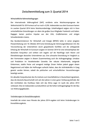 Thumbnail Uzin Utz Quarterly Report 2014-q3