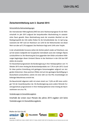 Thumbnail Uzin Utz Quarterly Report 2015-q3