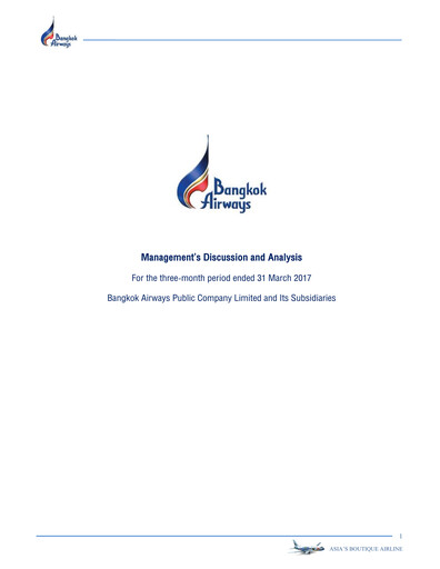 Thumbnail Bangkok Airways
 Quarterly Report 2017-q1