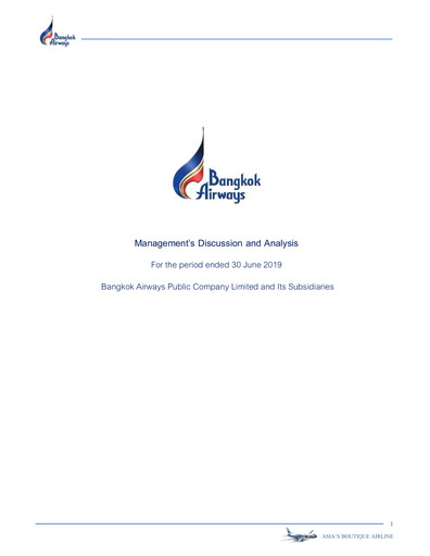 Thumbnail Bangkok Airways
 Quarterly Report 2019-q2