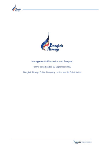 Thumbnail Bangkok Airways
 Quarterly Report 2020-q3