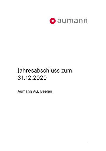 Vorschaubild Aumann AG Finanzmitteilung 2020