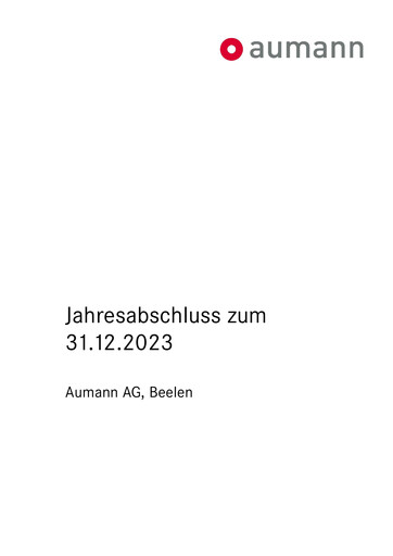 Thumbnail Aumann AG Financial Statement 2023