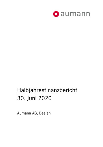Thumbnail Aumann AG Half-year Report 2020-h1