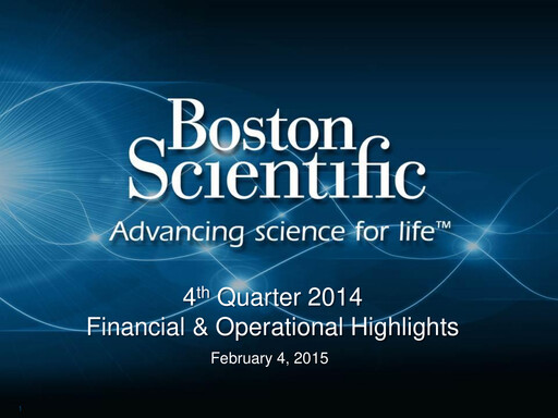 Thumbnail Boston Scientific Quarterly Report 2014-q4