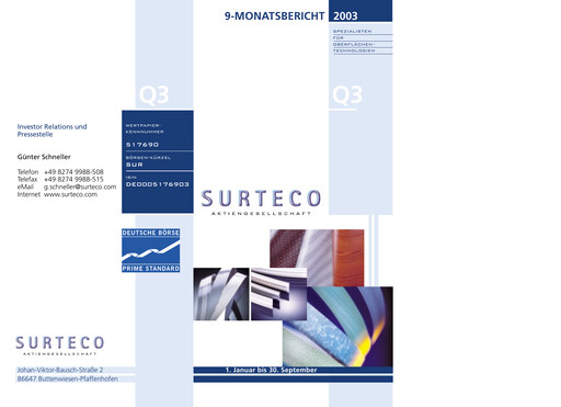 Thumbnail Surteco Group Quarterly Report 2003-q3