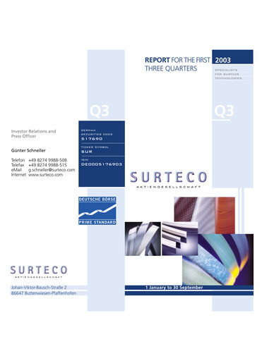 Thumbnail Surteco Group Quarterly Report 2003-q3