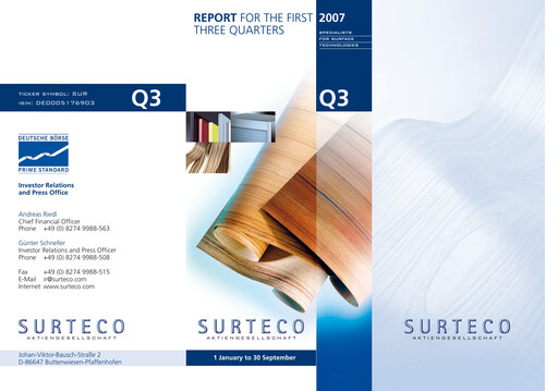 Thumbnail Surteco Group Quarterly Report 2007-q3