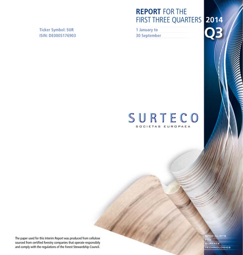 Thumbnail Surteco Group Quarterly Report 2014-q3