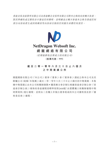 Thumbnail NetDragon Websoft Half-year Report 2010-h1