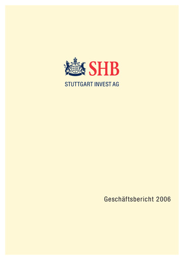 Thumbnail STINAG Stuttgart Invest Annual Report 2006