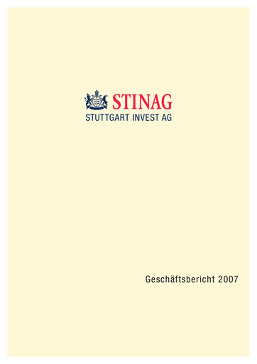 Thumbnail STINAG Stuttgart Invest Annual Report 2007