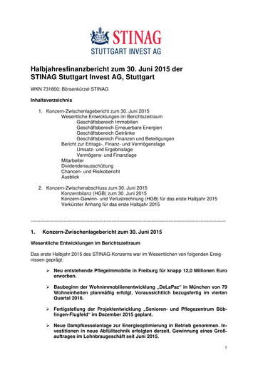 Miniature STINAG Stuttgart Invest Rapport semestriel 2015-h1