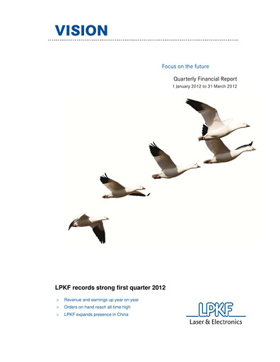 Thumbnail LPKF Laser & Electronics Quarterly Report 2012-q1