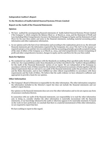 Miniature Gabriel India Bilan financier 2024-2025