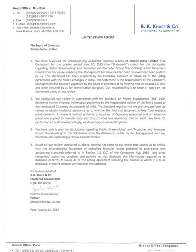 Miniature Gabriel India Rapport trimestriel 2013-q1