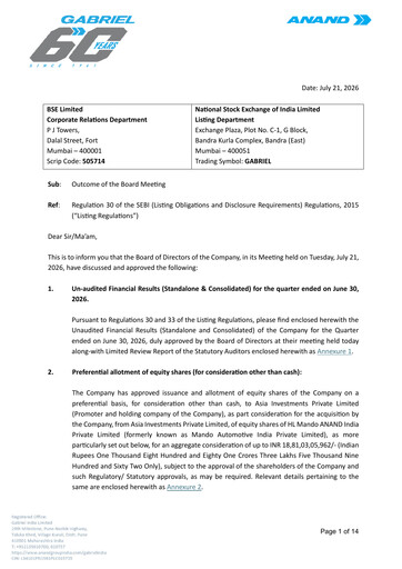 Thumbnail Gabriel India Quarterly Report 2026-q1