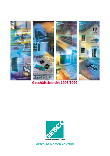 Thumbnail Gesco SE Annual Report 1998-1999