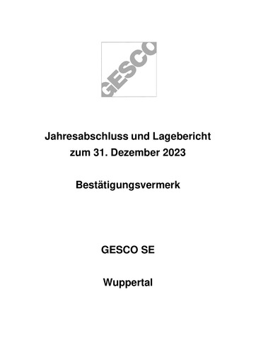 Thumbnail Gesco SE Financial Statement 2023