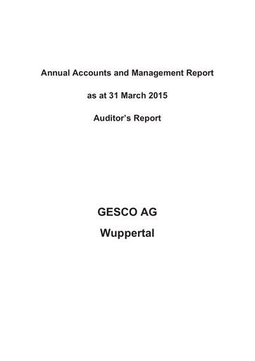 Miniature Gesco SE Bilan financier 2014-2015
