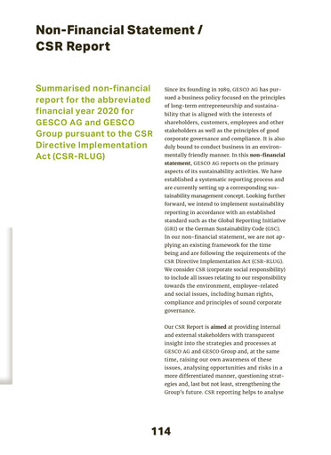 Vorschaubild Gesco SE Nachhaltigkeitsbericht 2020