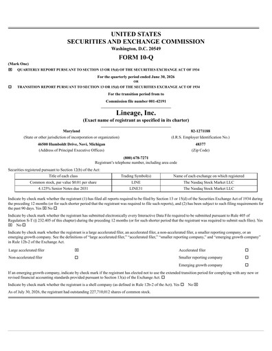 Thumbnail Lineage Quarterly Report 2026-q2
