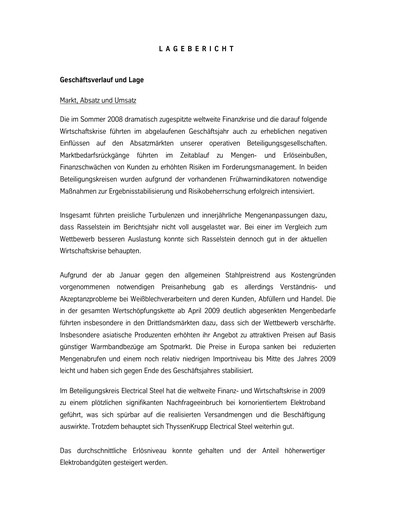 Thumbnail Eisen- und Hüttenwerke Financial Statement 2008-2009