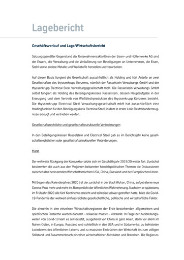 Vorschaubild Eisen- und Hüttenwerke Finanzmitteilung 2019-2020