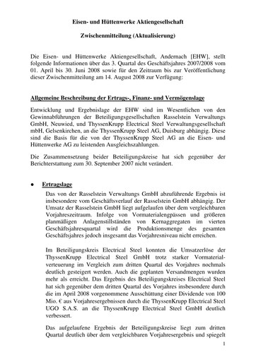 Thumbnail Eisen- und Hüttenwerke Quarterly Report 2007-2008-q3
