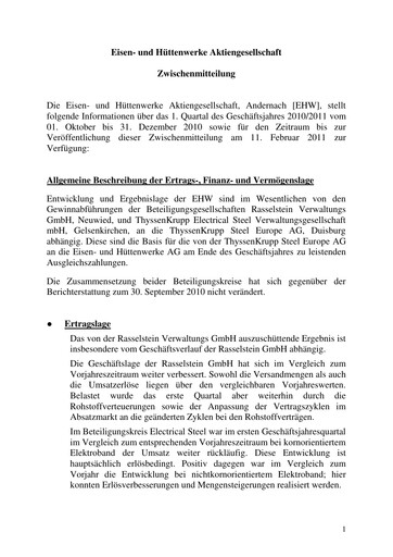 Thumbnail Eisen- und Hüttenwerke Quarterly Report 2010-2011-q1