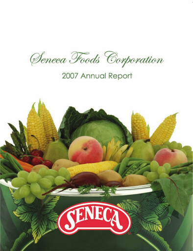 Thumbnail Seneca Foods
 Annual Report 2007