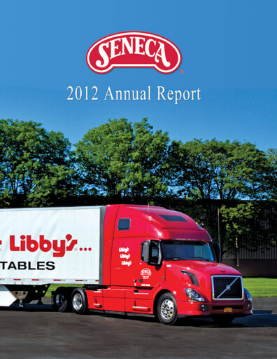 Thumbnail Seneca Foods
 Annual Report 2012