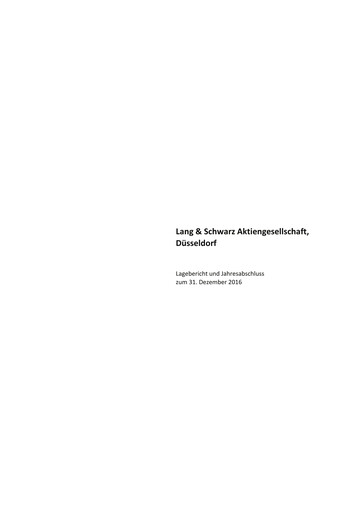 Thumbnail Lang & Schwarz Financial Statement 2016