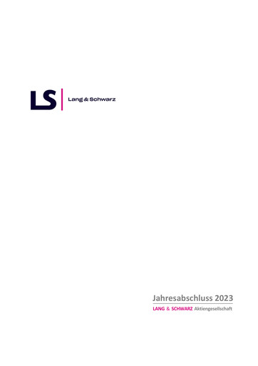 Thumbnail Lang & Schwarz Financial Statement 2023