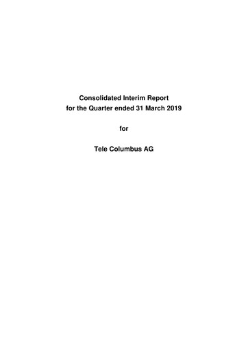 Miniature Tele Columbus Rapport trimestriel 2019-q1