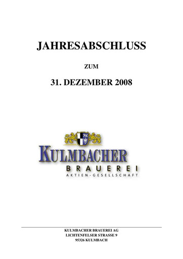 Thumbnail Kulmbacher Brauerei Financial Statement 2008
