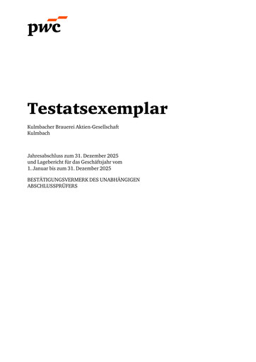 Thumbnail Kulmbacher Brauerei Financial Statement 2025