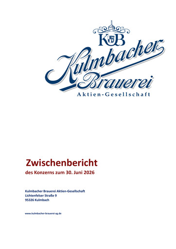 Miniature Kulmbacher Brauerei Rapport semestriel 2026-h1
