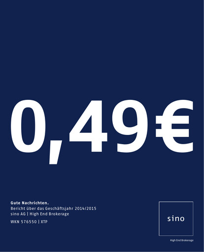 Miniature Sino AG Rapport annuel 2014-2015