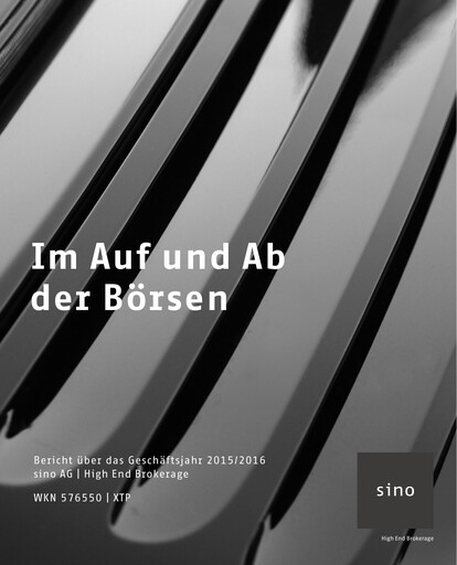 Miniature Sino AG Rapport annuel 2015-2016