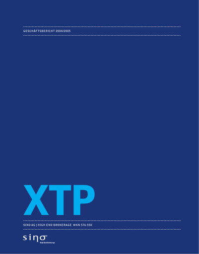 Miniature Sino AG Rapport financier 2004-2005