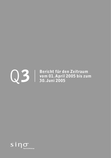 Thumbnail Sino AG Quarterly Report 2004-2005-q3