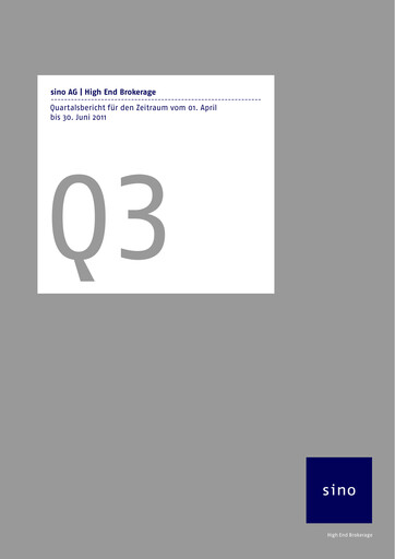 Thumbnail Sino AG Quarterly Report 2010-2011-q3