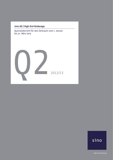 Thumbnail Sino AG Quarterly Report 2012-2013-q2
