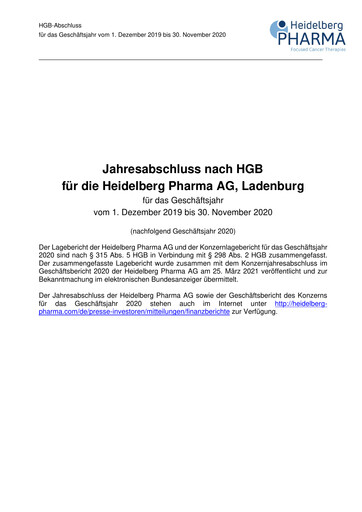 Thumbnail Heidelberg Pharma Financial Statement 2020