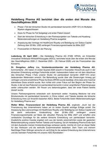 Thumbnail Heidelberg Pharma Quarterly Report 2026-q1