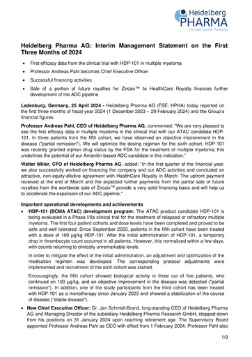 Thumbnail Heidelberg Pharma Quarterly Report 2024-q1