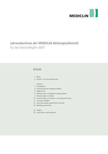 Thumbnail Mediclin Financial Statement 2007